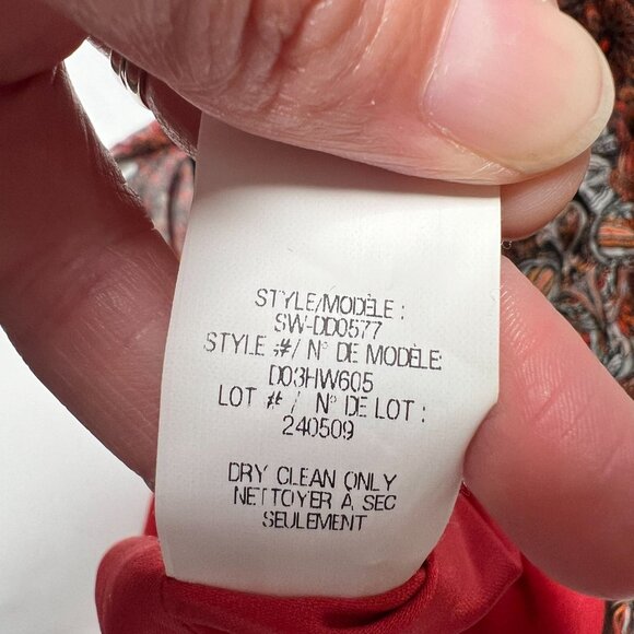 Helmut Lang Runway Mandala Dress Y2K Sheer Asymmetrical Sleeveless Red Size 2 - Picture 16 of 16